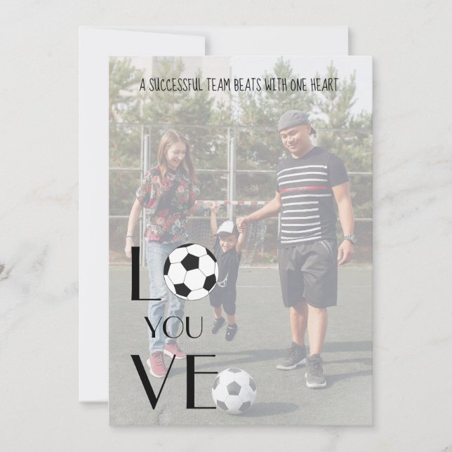 Cartes Pour Fêtes Annuelles Soccer Valentine Photo Moderne Fun (Devant)