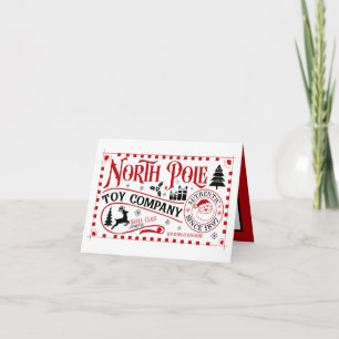 Cartes Pour Fêtes Annuelles Société de jouets du pôle Nord personnalisable