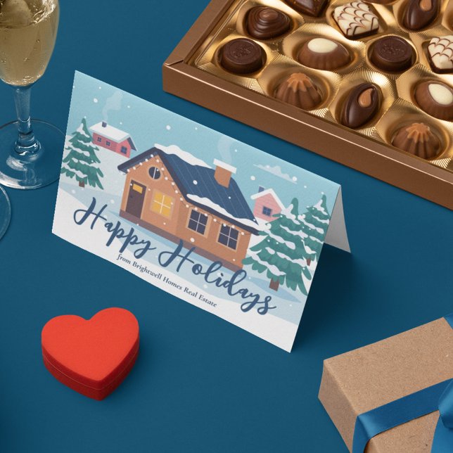 Cartes Pour Fêtes Annuelles Société immobilière personnalisée Joyeuses Fêtes d (Créateur téléchargé)