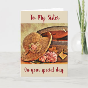 CARTES POUR FÊTES ANNUELLES **SOEUR** À L'ANNIVERSAIRE SPÉCIAL SOUHAITE POUR "