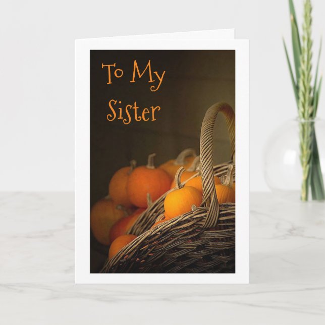 CARTES POUR FÊTES ANNUELLES ***SOEUR*** À THANKSGIVING=MERCI POUR VOUS (Devant)