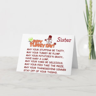 CARTES POUR FÊTES ANNUELLES ***SOEUR*** À TRAVERS LES MILES À * MERCI*