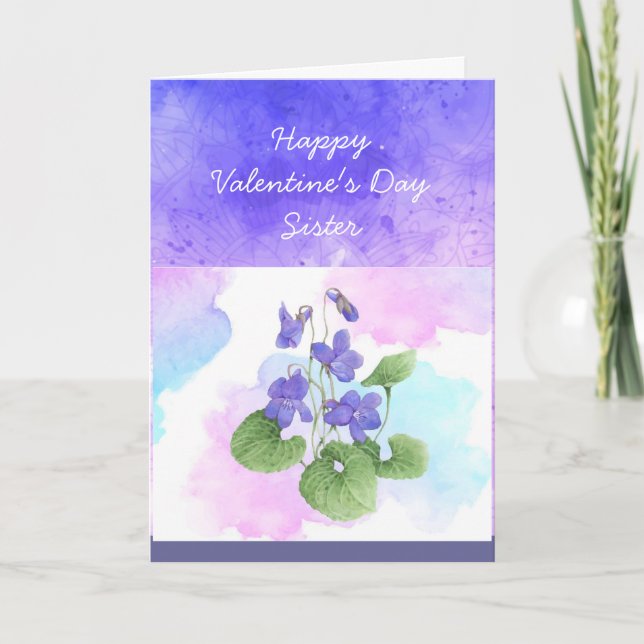 Cartes Pour Fêtes Annuelles Soeur Africaine Violette Fleur Valentine Poem Holi (Devant)
