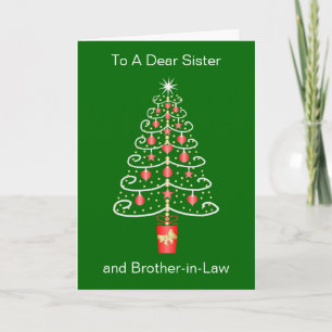 Cartes Pour Fêtes Annuelles Soeur Arbre De Noël Et Belle-Frère Noël
