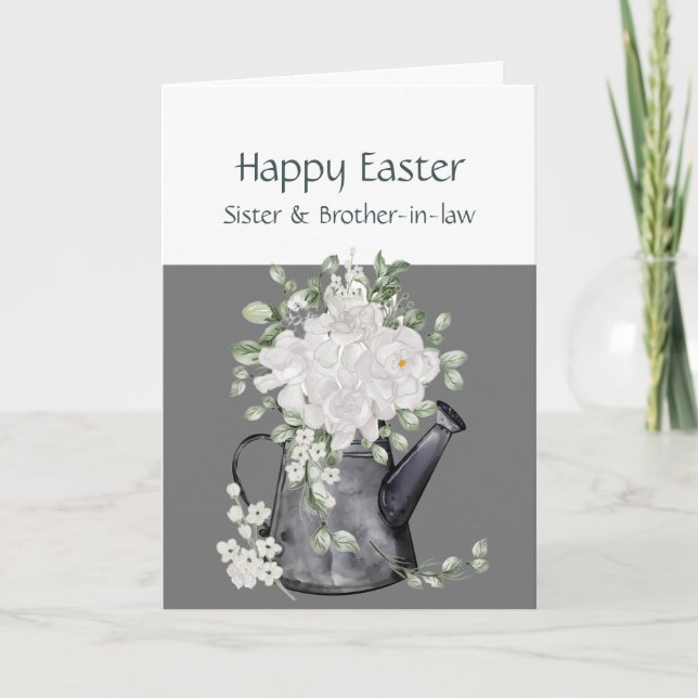 Cartes Pour Fêtes Annuelles Sœur & Beau-frère Fleurs blanches de Pâques  (Devant)