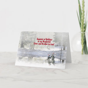 Cartes Pour Fêtes Annuelles Soeur et Frère en Droit Mari Joyeuses Fêtes