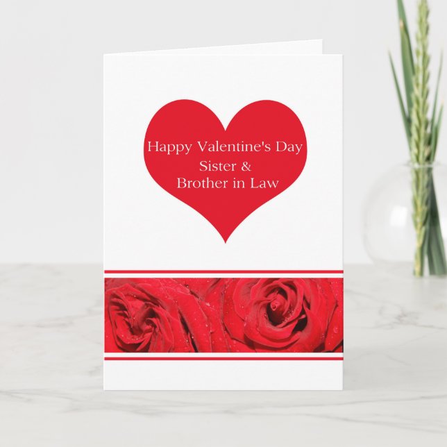 Cartes Pour Fêtes Annuelles Soeur et mari Heureuses Saintes-Valentin Roses (Devant)
