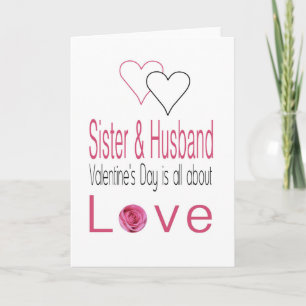 Cartes Pour Fêtes Annuelles Soeur et mari Heureuses Saintes-Valentin Roses