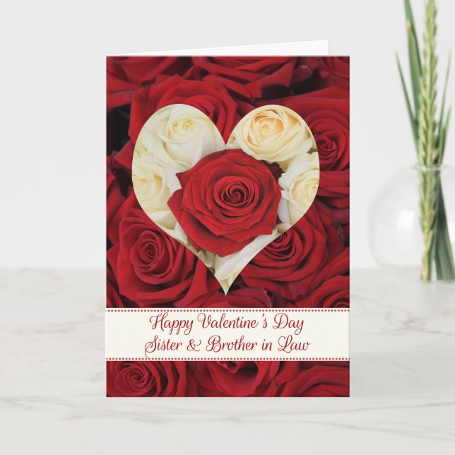 Cartes Pour Fêtes Annuelles Soeur et mari Heureuses Saintes-Valentin Roses (Devant)