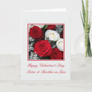 Cartes Pour Fêtes Annuelles Soeur et mari Heureuses Saintes-Valentin Roses