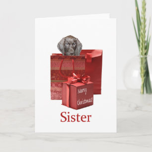 Cartes Pour Fêtes Annuelles Soeur grizzly brillante Joyeux Noël