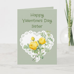 Cartes Pour Fêtes Annuelles Soeur Jaune Rose Jardin Fleur Valentine Poème