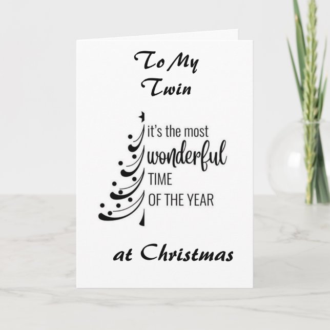 CARTES POUR FÊTES ANNUELLES *SOEUR JUMELLE* TU RENDS CHAQUE JOUR MERVEILLEUX N (Devant)