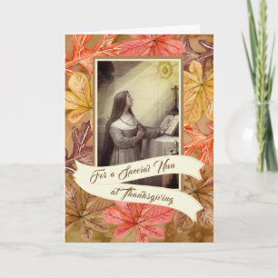 Cartes Pour Fêtes Annuelles Soeur spéciale de nonne au feuille d'automne de