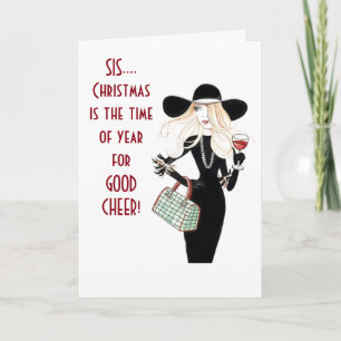 CARTES POUR FÊTES ANNUELLES **SOEUR** VIN SÛR !!! CÉLÉBRER NOËL !