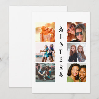 Cartes Pour Fêtes Annuelles Soeurs modernes personnalisées 6 Collage photo