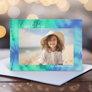 Cartes Pour Fêtes Annuelles Soft Cravate-Dye Retro Noël - photo horizontale