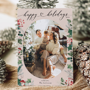 Cartes Pour Fêtes Annuelles Soft Pastels Rose Vert Simple Photo