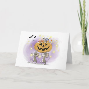 Cartes Pour Fêtes Annuelles Soins Citrouilles d'Halloween pour Mic & Mac