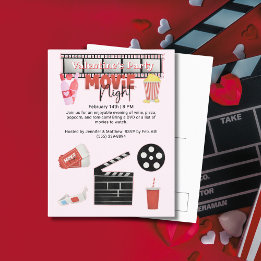 Cartes Pour Fêtes Annuelles Soirée cinéma de la Saint Valentin
