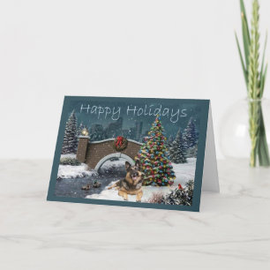 Cartes Pour Fêtes Annuelles Soirée de Noël berger allemand4