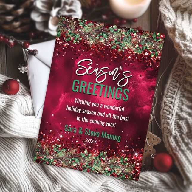 Cartes Pour Fêtes Annuelles Soirée de Noël élégante et verte (Créateur téléchargé)