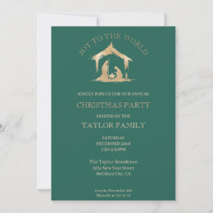 Cartes Pour Fêtes Annuelles Soirée de Noël moderne fête Nativité religieuse