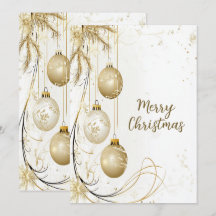 Soirée de Noël Ornement d'or Élégant