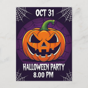 Cartes Pour Fêtes Annuelles Soirée d'Halloween avec Jack O'Lantern effrayant