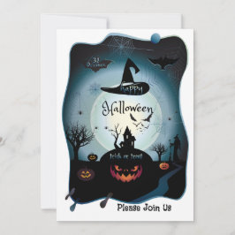 Cartes Pour Fêtes Annuelles Soirée d'Halloween "Friandise ou Farce" Magique