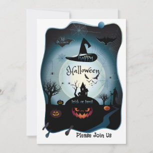 Cartes Pour Fêtes Annuelles Soirée d'Halloween "Friandise ou Farce" Magique