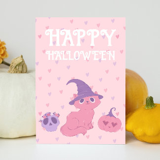 Cartes Pour Fêtes Annuelles Soirée d'Halloween rose