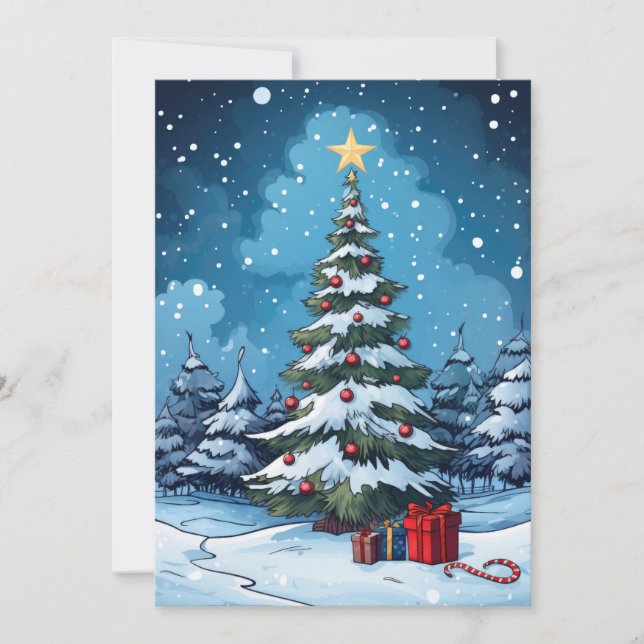 Cartes Pour Fêtes Annuelles Soirée d'hiver enchantée (Devant)