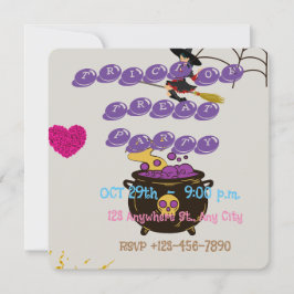 Cartes Pour Fêtes Annuelles Soirée Halloween "des friandises ou des farces" po