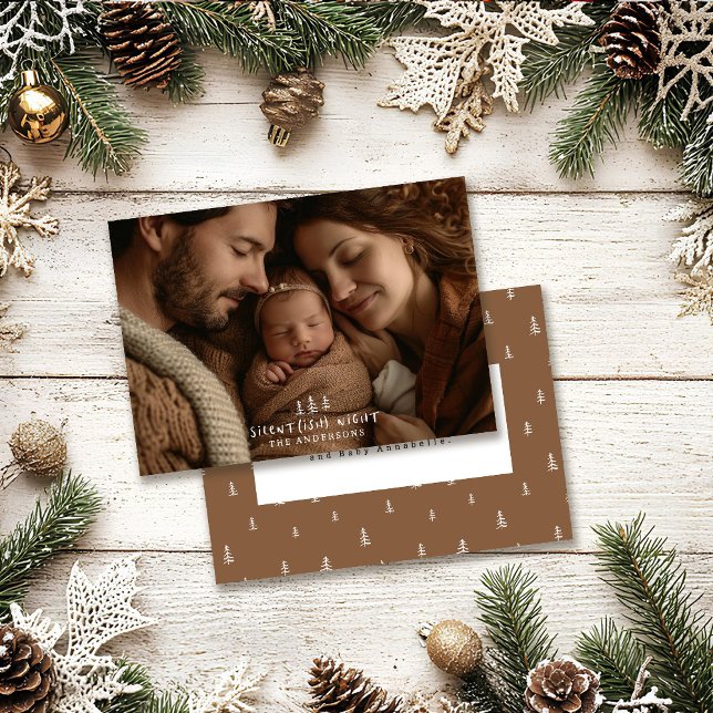 Cartes Pour Fêtes Annuelles Soirée silencieuse Noël élégante photo moderne (Créateur téléchargé)