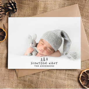 Cartes Pour Fêtes Annuelles Soirée silencieuse Noël élégante photo moderne
