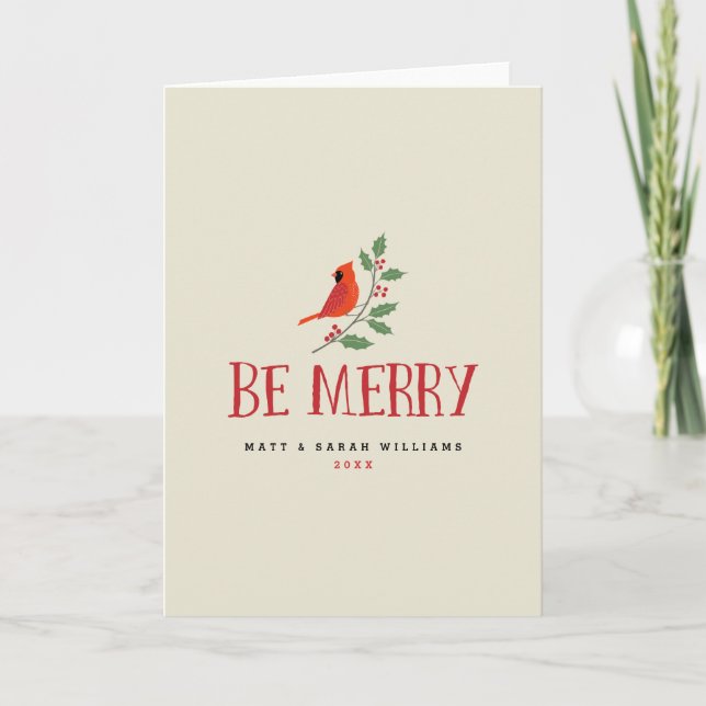 Cartes Pour Fêtes Annuelles Sois joyeux Noël cardinal (Devant)
