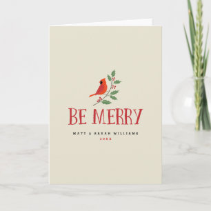 Cartes Pour Fêtes Annuelles Sois joyeux Noël cardinal