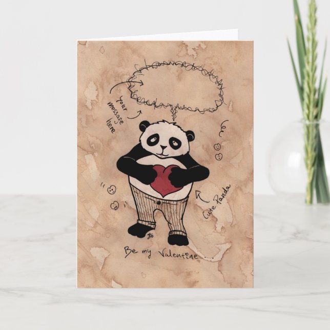 Cartes Pour Fêtes Annuelles Sois ma Saint Valentin, Panda (Devant)