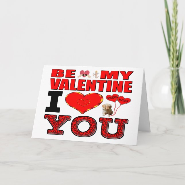 Cartes Pour Fêtes Annuelles Sois Ma Valentine Je T'Aime (Devant)