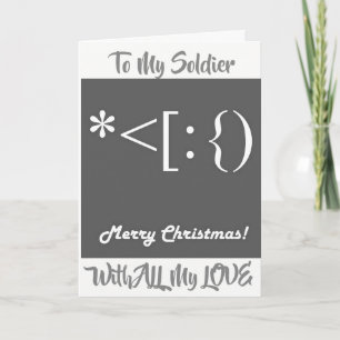 CARTES POUR FÊTES ANNUELLES ***SOLDAT À NOËL*** MISTLETOE VOUS SOUHAITE !