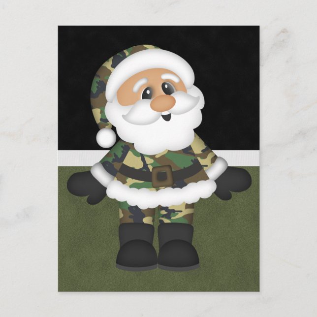 Cartes Pour Fêtes Annuelles Soldat militaire personnalisé Noël Père Noël (Devant)