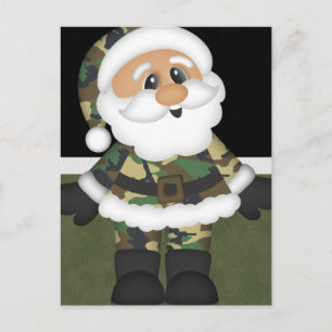 Cartes Pour Fêtes Annuelles Soldat militaire personnalisé Noël Père Noël