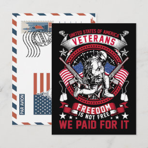Cartes Pour Fêtes Annuelles Soldat patriotique tenant le drapeau américain Car