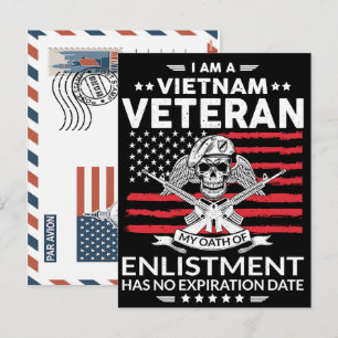 Cartes Pour Fêtes Annuelles Soldat patriotique tenant un drapeau américain - C