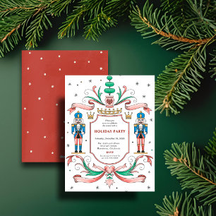 Cartes Pour Fêtes Annuelles Soldats casse-noisettes élégants bleu rose