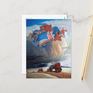 Cartes Pour Fêtes Annuelles Soldats du sol par Newell Convers Wyeth