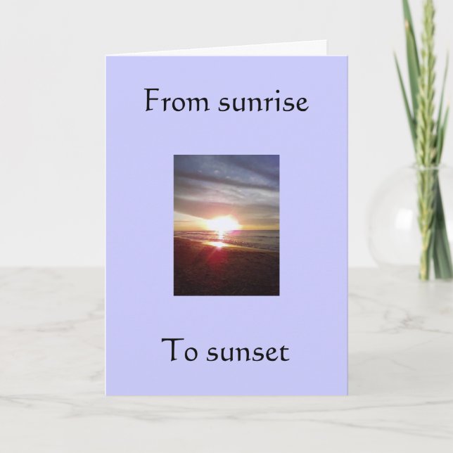 CARTES POUR FÊTES ANNUELLES SOLEIL AU COUCHER DE SOLEIL NOËL SOUHAITE (Devant)
