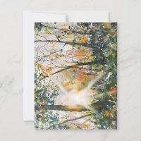 Soleil matinal À Travers Les Arbres Aquarelle