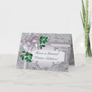 Cartes Pour Fêtes Annuelles Solstice argenté